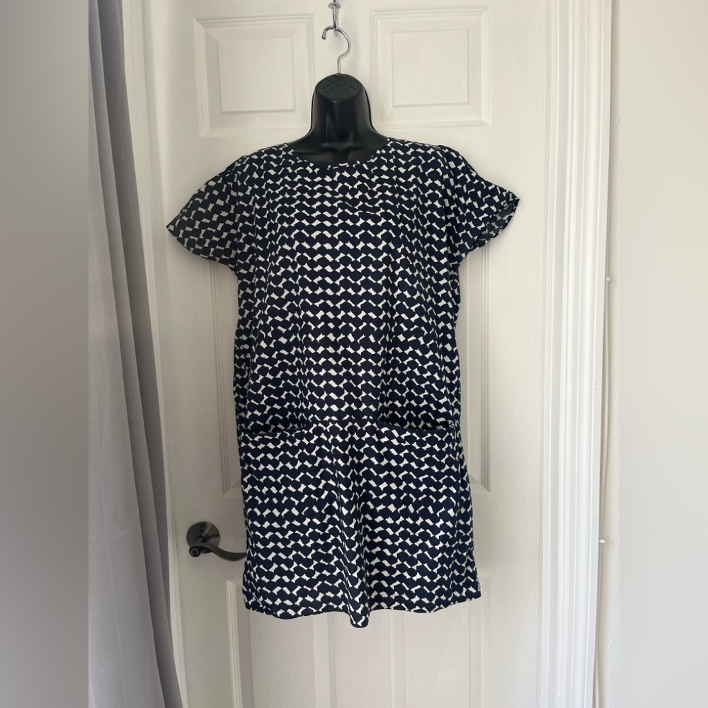 COS A-line Dress Lagenlook Geometric Print front pockets 100% Cotton sz XS - Picture 12 of 12